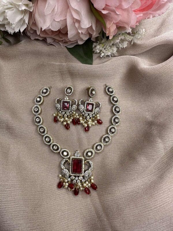 Victoria Peacock Necklace and earrings - Image 2