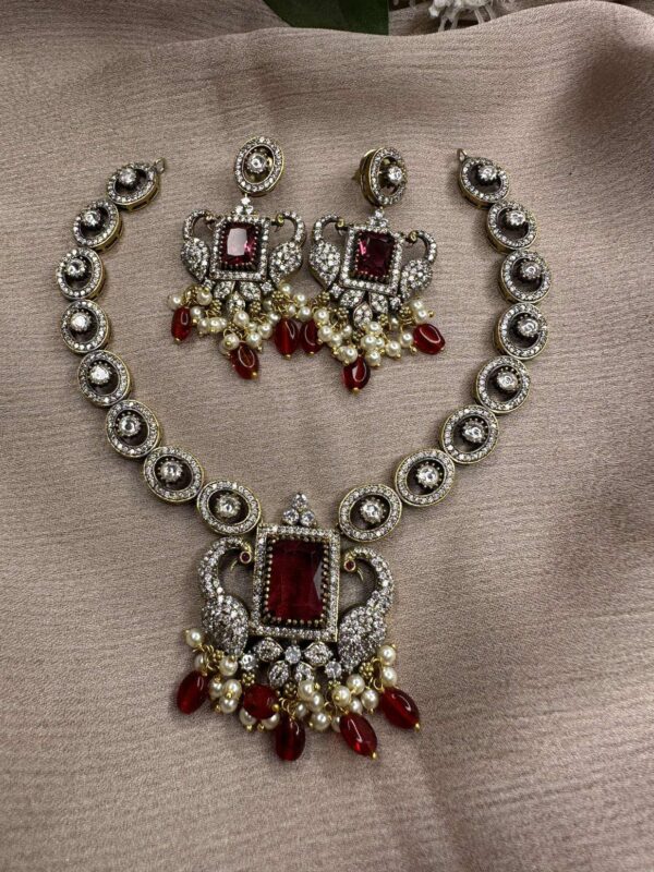 Victoria Peacock Necklace and earrings