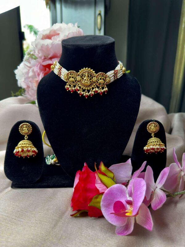 Lakshmi Chocker Set with Beautiful Jumkas - Image 2