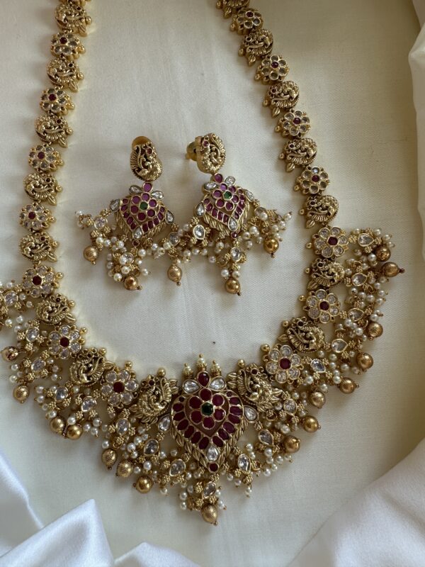 Premium quality pearl detailed long haram set - Image 4