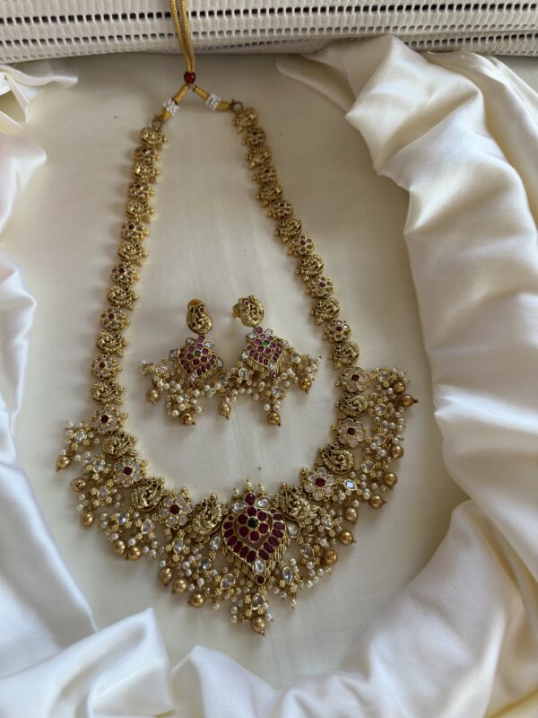 Premium quality pearl detailed long haram set - Image 5